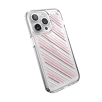 Speck MagSafe Case for iPhone 13 Pro - Drop & Camera Protection, Clear Phone Case, Wireless Charging Compatible - Infused Stripes/Clear