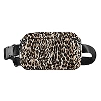 Leopard Fanny Pack for Women Men Belt Bag Crossbody Waist Pouch Waterproof Everywhere Purse Fashion Sling Bag for Running Hiking Workout Travel