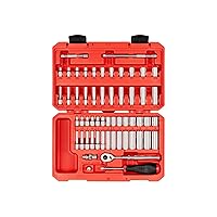TEKTON 1/4 Inch Drive 6-Point Socket and Ratchet Set, 56-Piece (5/32-9/16 in., 4-15 mm) | SKT05303