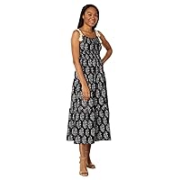 MOON RIVER Printed Woven Dress with Strap Tie Detail