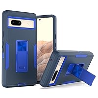 IVY 2in1 PC TPU Full Body Protective Case Cover for Pixel 7a with Stand, Car Magnetic Suction, Screen&Camera Protection - Blue
