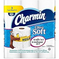 Charmin Ultra Soft Flushable Toilet Paper, 8 Mega Rolls - 352 Count Each (2,816 Sheets)