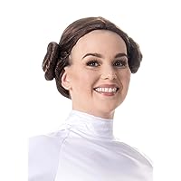Jazwares STAR WARS Princess Leia Adult Wig - One-Size-Fits-All Synthetic Twin Bun Wig Standard