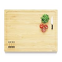 Prosumer's Choice Stovetop Cover Bamboo Cutting Board | Premium, Sustainable, Expands Kitchen Space, Easy to Clean - with Adjustable Legs and Juice Grooves - Large, bamboo work surface