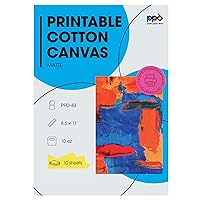 PPD Inkjet Canvas 100% Real Printable Cotton LTR 8.5 x 11