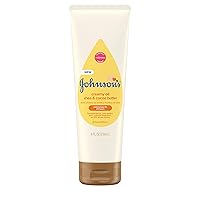 Johnson's Baby Creamy Oil for Baby with Shea & Cocoa Butter, Moisturizing Body Lotion with Gentle Fragrance, Hypoallergenic, Non-Greasy, Paraben-Free, Phthalate-Free and Dye-Free, 8 fl. oz