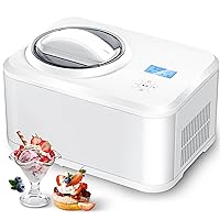 COWSAR 1.6 Quart Ice Cream Maker Machine with Built-in Compressor, Fully Automatic and No Pre-freezing, Frozen Yogurt, Keep-cooling, Timer Function, Easy to Clean