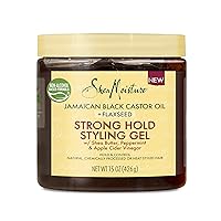 Styling Strong Hold Styling Gel for Natural, Chemically Processed or Heat Styled Hair Jamaican Black Castor Oil and Flaxseed Paraben-Free Anti-Frizz Hair Gel 15 oz