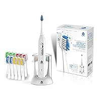 S430 SmartSeries Electronic Power Rechargeable Sonic Toothbrush With 40,000 Strokes Per Minute, 12 Brush Heads Included, White