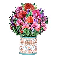 CERSLIMO Mothers Day Card, Mother's Day Gifts Pop Up Cards for Mom, 3D Forever Carnation Flowers Bouquet Popup Thank You Greeting Cards for Birthday Anniversary