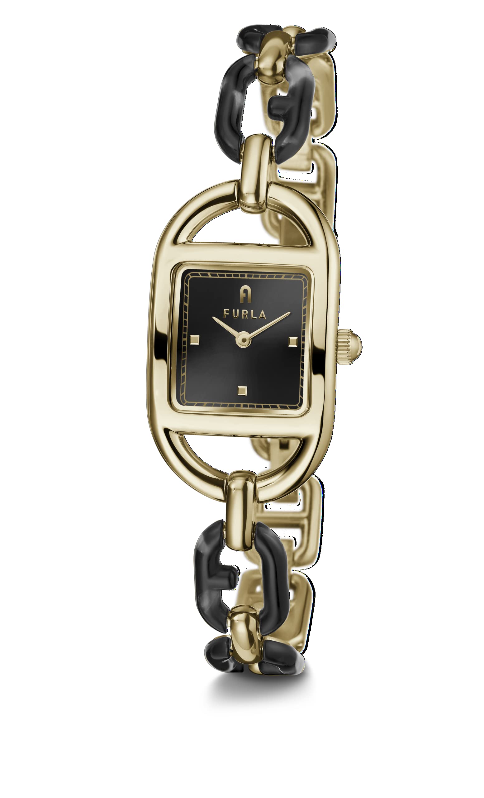 Furla Women's Stainless Steel Gold Tone & Black Acetate Bracelet Watch (Model: WW00026002L2)