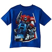 Transformers Little Boys' Optimus Prime Bend T-Shirt, Royal, 4