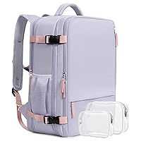 Travel Backpack for Women, Airline Approved Backpack, Carry On Backpack,17.3 Inch Laptop Backpack,Personal Item Bag for College Weekender Business Hiking, Purple