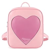 STEAMEDBUN Ita Bag Backpack Heart Shaped Black Pin Display Backpack with Insert