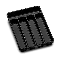 Premium Antimicrobial Classic Mini Silverware Tray, Soft Grip, Non-Slip Kitchen Drawer Organizer, 5 Compartments, Multi-Purpose Home