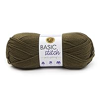 Lion Brand Yarn Basic Stitch Anti-Pilling Knitting Yarn, Yarn for Crocheting, 1-Pack, Olive