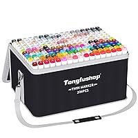 Tongfushop Alcohol Markers, 204 Colors Markers for Adult Coloring, Alcohol Markers Set, Drawing, Sketching, Card Making, Illustration, Art Markers for Kids Beginners Artists with Pad, Not Staining