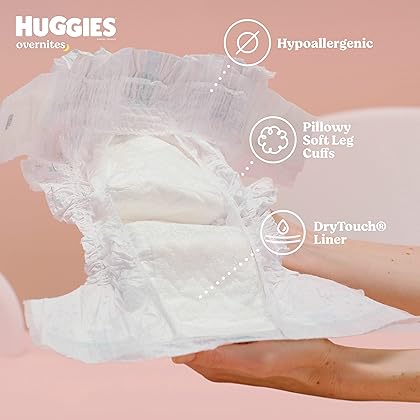 Huggies Overnites Nighttime Baby Diapers, Size 3 (16-28 lbs), 132 Ct