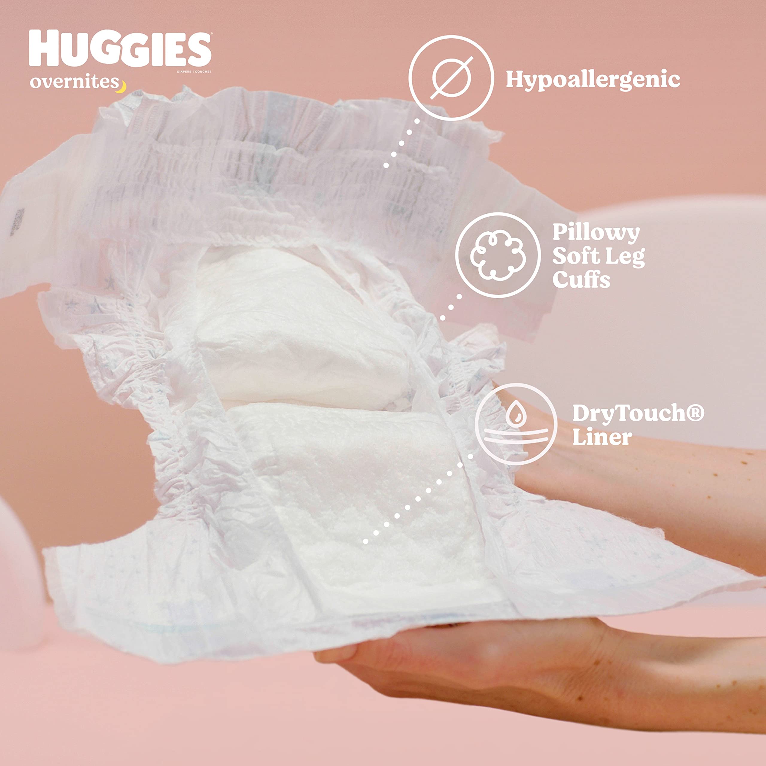 Huggies Overnites Nighttime Baby Diapers, Size 7 (41+ lbs), 60 Ct