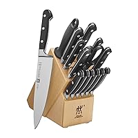 ZWILLING Professional S 16-Piece Razor-Sharp German Block Knife Set With Natural Rubberwood Block, Made in Company-Owned German Factory with Special Formula Steel perfected for almost 300 Years