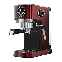 Espresso Machine, 20 Bar Coffee Machine with Milk Frother, Professional Espresso Maker with 40oz Removable Water Tank, Espresso Machines for Home, RED