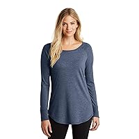 District Women’s Perfect Tri Long Sleeve Tunic Tee, Navy Frost, XXX-Large