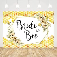 7x5ft Bride to Bee Bridal Shower Backdrop Gold Bee Honeycomb Photography Background Bee Theme Bridal Shower Decorations Wedding Bride to Be Engagement Banner Props (CQ270)