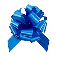Restaurantware Gift Tek 5.5 Inch Ribbon Pull Bows 1000 Satin Pull Bows - 20 Loops Instant Pull Design Midnight Blue Plastic Flower Bows For Gifts Large For Wedding Baskets And Gift Wrapping
