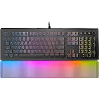 ROCCAT Vulcan II Max – Optical-Mechanical PC Gaming Keyboard, with Customizable RGB Illuminated Keys and Palm Rest, Titan II Smooth Linear Switches, Aluminum Plate, 100 M Keystroke Durability - Black