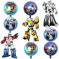 9Pcs Birthday Party Balloon Decoration For Robots,Cartoons Supershape Balloon For Robots Theme Decorations