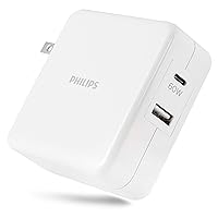 60W USB-C Laptop/Phone/Tablet Dual-Port Wall Charger, Fast Charging, Compatible with iPhone, iPad Pro/Air/Mini, Samsung Galaxy, Google Pixel, DLP2607Q/37