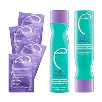 Malibu C Blondes Collection - Blonde Shampoo and Conditioner Set - Protects and Preserves Color Vibrancy + Infuses Moisture with Enhanced Vitamin Complex - Sulfate-Free Hair Care