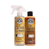 Chemical Guys SPI_208_16 Colorless and Odorless Leather Cleaner (16 oz) with SPI_401_16 Vintage Series Leather Conditioner (16 oz)