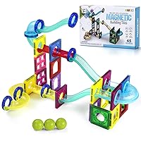 JOYIN Marble Run Premium Set(196 Pcs) Construction Building Blocks Toys Stem Educational Toy Building Block Toy(156 Translucent Plastic