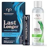 Promescent Delay Spray for Him (2.6ml) + Premium Organic Aloe Based 4 Ounce Lube for Women, Men & Couples, Last Longer and Add Comfort, Condom Compatible, Paraben Free, Toy/Vibrator Safe Lubricant