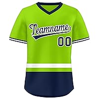 Custom V-Neck Baseball Jersey Personalized Baseball Shirts Stitched Name Number Sports Uniform for Men Women Youth