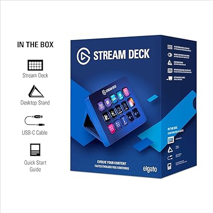 Elgato Stream Deck MK.2 – Studio Controller, 15 macro keys, trigger actions in apps and software like OBS, Twitch, ​YouTube and more, works with Mac and PC