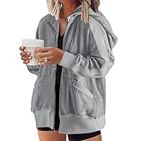 Eytino Womens Plus Size Long Sleeve Zip Up Oversized Casual Hoodies Sweatshirt Jackets with Pockets(1X-5X)