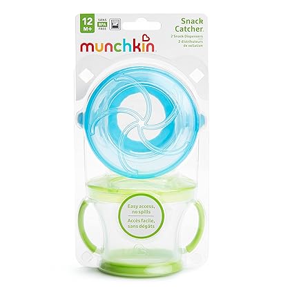 Munchkin® Snack Catcher® Toddler Snack Cups, 2 Pack, Blue/Green