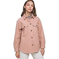 NE PEOPLE Women’s Shirts Jacket – Casual Button Down Long Sleeve Oversized Shacket with Chest Pockets
