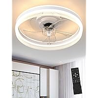 Low Profile Ceiling Fan with Light and Remote Control, 20
