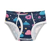 ALAZA Baby Boys' Briefs Toddler Boys Underwear 100% Cotton Soft Rainbows Hearts Donuts Stars 2T