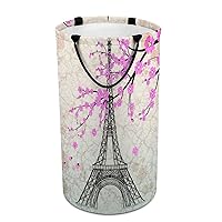 Pairs Eiffel Tower Large Laundry Basket Freestanding Waterproof Laundry Hamper with Handle Storage Basket for Dorm Family