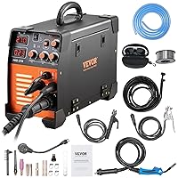 VEVOR MIG Welder, 3 in 1 270 Amp Welding Machine, 110 220V MIG TIG Arc Welder, Portable TIG Welder Lift ARC Welder with IGBT DC Inverter, LCD Digital Display, Welder Torch and Welding Wire