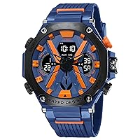 Military Watches for Men, Cool Alloy Mens Watches, Large Face Digital Watches for Mens, Outdoor Waterproof Sports Wrist Watch, Multi Function LED Date Alarm Stopwatch