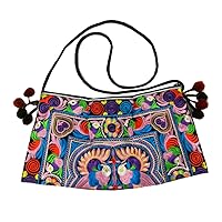 BTP! HMONG Bag Swingpack Hill Tribe Ethnic Embroidered Sling Crossbody Shoulder Purse Multicolor HMSP3