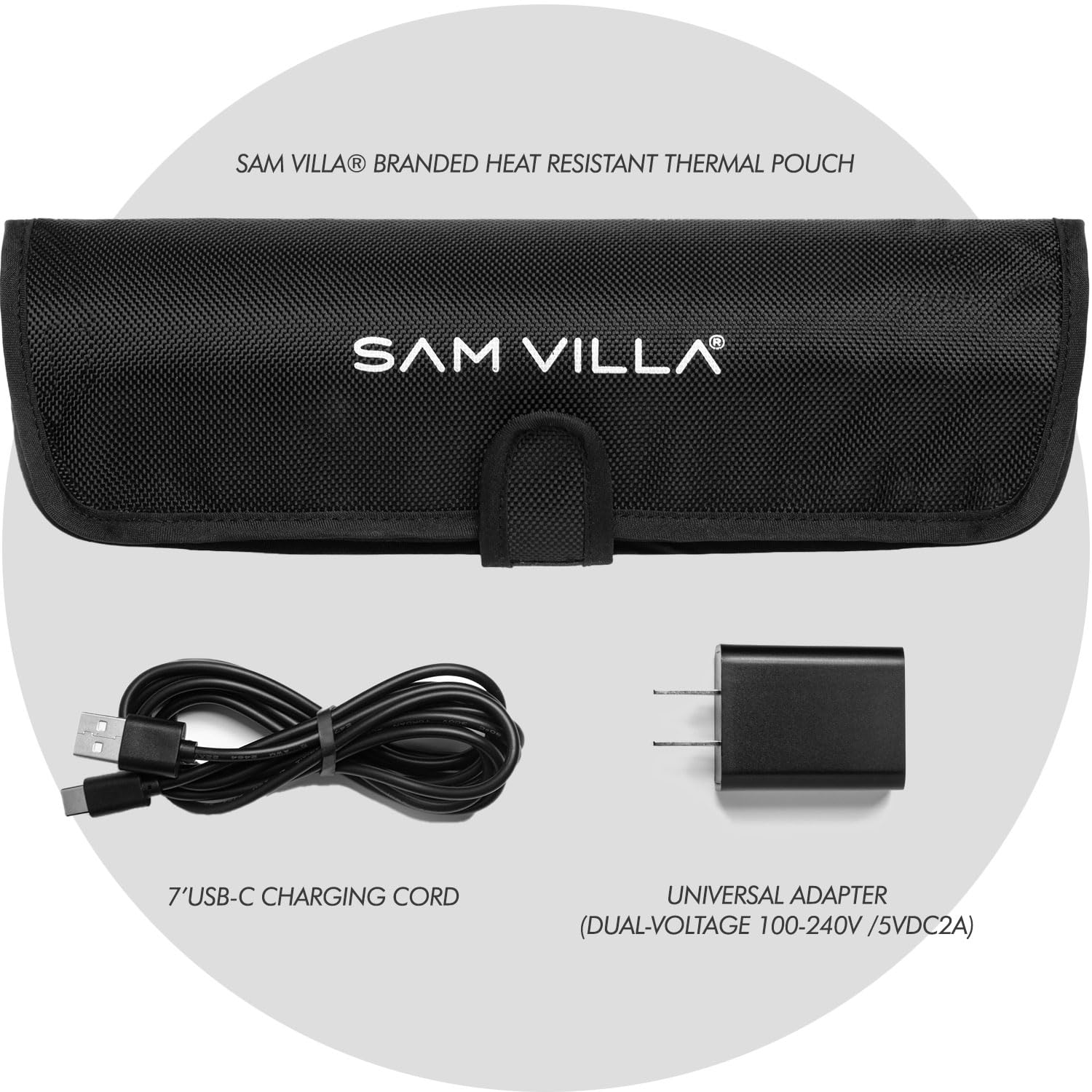 Sam Villa Pro Results Cordless Flat Iron On-the-go Travel Hair Straightener 45 Minutes of Cordless Hair Styling Time, Black