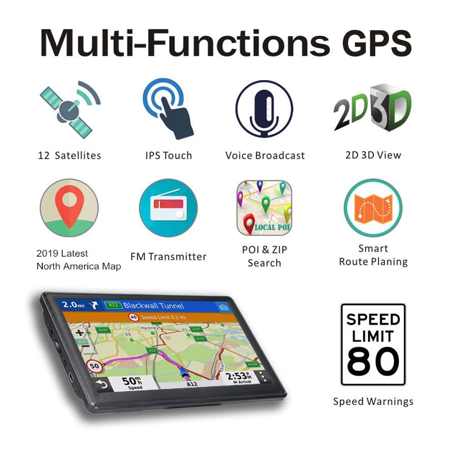 OHREX N700 GPS Navigation for Car Truck RV, GPS Navigator with 7 inch, 2023 Maps (Free Lifetime Updates), Truck GPS Commercial Drivers, Semi Trucker GPS Navigation System, Custom Truck Routing