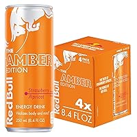 Amber Edition Strawberry Apricot Energy Drink, 8.4 Fl Oz, 4 Cans
