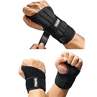 FREETOO Wrist brace with 3 stays + 2 pack compression wrist support